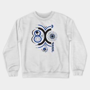 Abstract digital art number 8 - black and blue Crewneck Sweatshirt